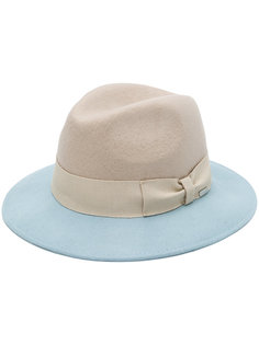 двухцветная шляпа-федора с бантом Woolrich