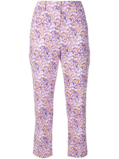укороченные брюки с цветочным принтом  Blumarine