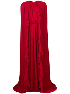 длинное платье  с рюшами Giambattista Valli