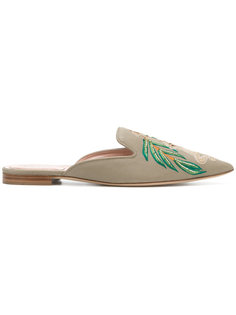 мюли с вышивкой обезьяны Alberta Ferretti