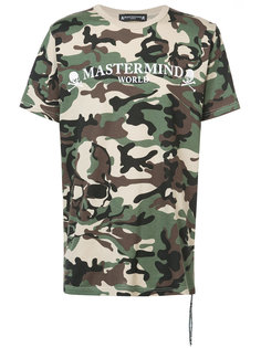 футболка с камуфляжным рисунком и логотипом Mastermind World