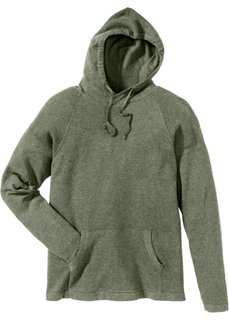 Пуловер Regular Fit с капюшоном (оливковый) Bonprix