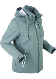 Куртка софтшелл легкая, в комплекте сумочка для куртки (эвкалиптово-зеленый) Bonprix