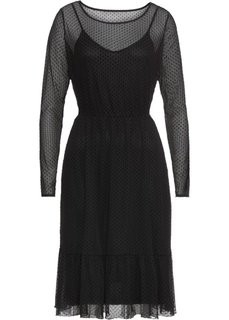 Платье из сеточки с чехлом (черный) Bonprix