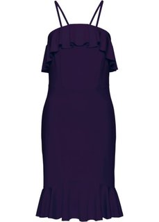 Платье с воланами (темно-синий) Bonprix