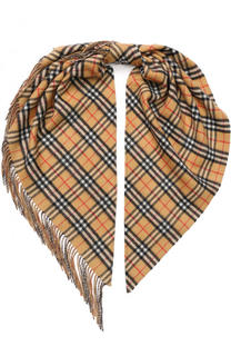 Кашемировый палантин в клетку с бахромой Burberry