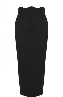 Однотонная шерстяная юбка-карандаш Emporio Armani