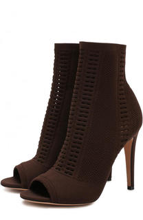 Текстильные ботильоны Vires с открытым мысом Gianvito Rossi