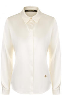 Однотонная приталенная блуза из шелка Roberto Cavalli