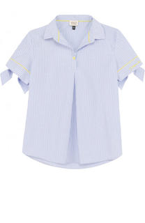 Блуза из хлопка и полиэстера с бантами Armani Junior
