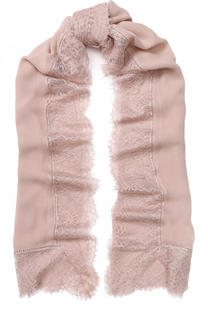 Шелковый палантин с кружевной вставкой Faliero Sarti