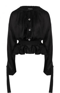 Блуза из смеси вискозы и шелка с поясом Ann Demeulemeester