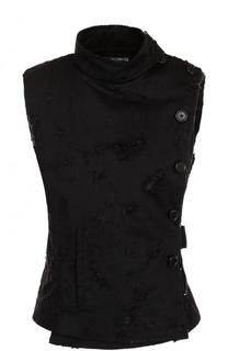 Приталенный хлопковый жилет с воротником-стойкой Ann Demeulemeester