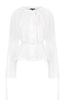 Хлопковая блуза с длинным рукавом и поясом Ann Demeulemeester