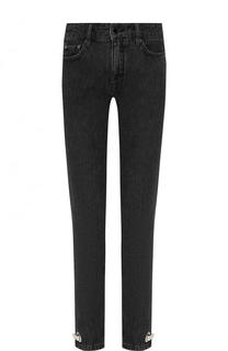 Укороченные джинсы с потертостями и металлизированной отделкой Victoria, Victoria Beckham