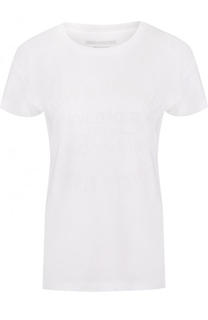 Однотонная хлопковая футболка с круглым вырезом Zadig&amp;Voltaire