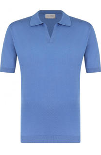 Хлопковое поло с V-образным вырезом John Smedley