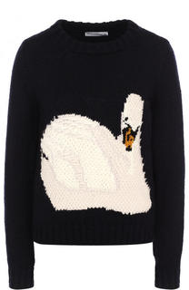 Шерстяной пуловер с вышивкой в виде лебедя J.W. Anderson
