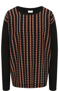 Пуловер из смеси хлопка и шелка с круглым вырезом Dries Van Noten