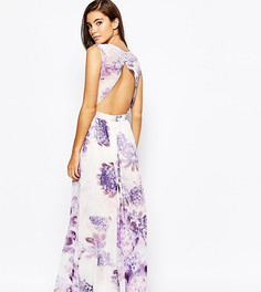 Платье макси с открытой спиной и цветочным принтом True Violet - Фиолетовый