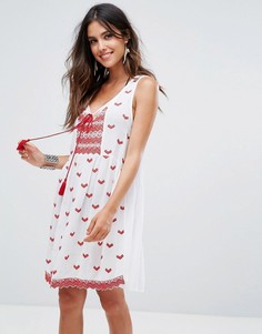 Пляжное платье с вышивкой Anmol - Белый