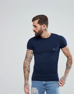 Облегающая футболка с логотипом Emporio Armani - Темно-синий