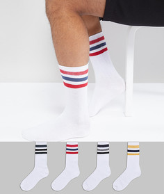 Набор из 4 пар носков с полосками Jack & Jones - Мульти