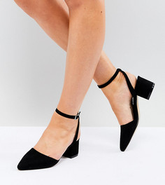 Туфли для широкой стопы на среднем каблуке с завязками Truffle Collection - Черный