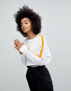 Кроп-топ с контрастной вставкой ASOS - Белый
