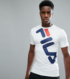 Белая компрессионная футболка с большим логотипом Fila Black Line - Белый