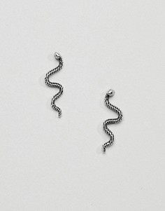 Серьги-гвоздики с отделкой в виде змей ASOS - Серебряный