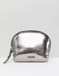 Косметичка с эффектом металлик Calvin Klein - Серебряный