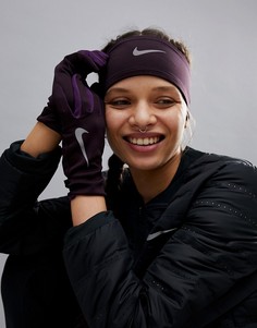 Повязка на голову и перчатки Nike Running - Черный