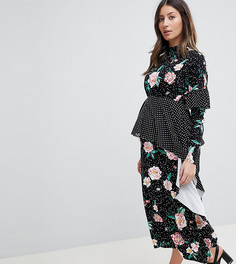 Чайное платье миди с принтом ASOS MATERNITY - Мульти
