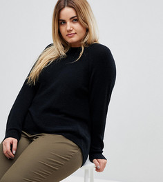 Джемпер из пушистой пряжи с круглым вырезом ASOS CURVE - Черный