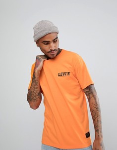 Оранжевая футболка с логотипом на груди Levis Skateboarding - Оранжевый