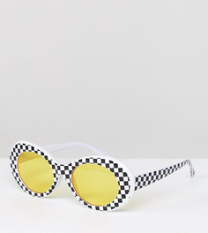 Белые солнцезащитные очки кошачий глаз с желтыми стеклами Reclaimed Vintage Inspired эксклюзивно для ASOS - Белый