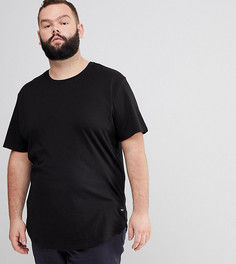 Удлиненная футболка с асимметричным подолом Only & Sons PLUS - Черный