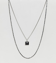 2 ожерелья-цепочки с подвеской в виде пирамиды DesignB эксклюзивно для ASOS - Черный