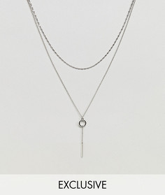 2 серебристых ожерелья-цепочки с подвеской DesignB эксклюзивно для ASOS - Серебряный