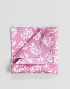 Розовый платок для пиджака с цветочным принтом ASOS - Розовый
