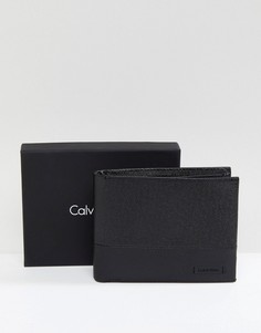 Кожаный бумажник с карманом для монет Calvin Klein Rail 5CC - Черный