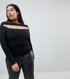 Лонгслив со спущенными плечами ASOS CURVE - Черный