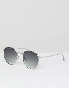 Круглые солнцезащитные очки в серебристой оправе Jeepers Peepers - Серебряный