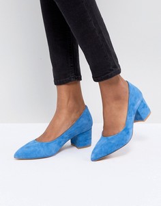 Синие замшевые туфли на блочном каблуке Gestuz - Синий