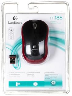 Мышь Logitech Wireless mouse M185 (красный)