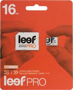 Карта памяти Leef PRO microSD 16Gb UHS1 + SD адаптер