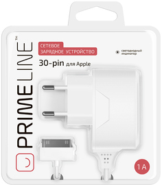 Сетевое зарядное устройство Prime Line 30-pin для Apple (белый)