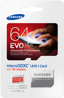 Карта памяти Samsung microSD EVO Plus 64Gb