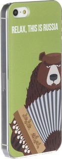 Клип-кейс Клип-кейс Deppa  Art Case для Apple iPhone SE/5/5S рисунок "Медведь с гармонью" + защитная пленка (с рисунком)